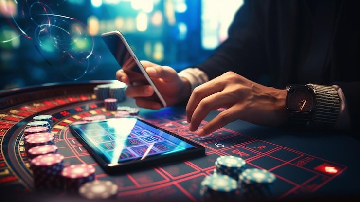 Mobile app showing live casino lobby and game selection